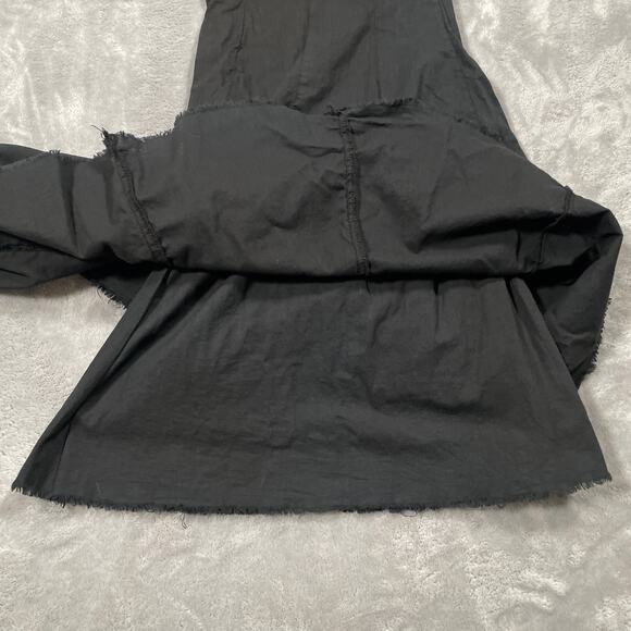 Jarbo Pants 34 US 4 Black Bell Bottom Flared Luxury Statement Boho Pima Cotton - Picture 7 of 13